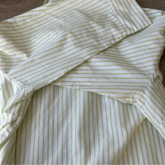 Vintage Tabi Pinstriped Cottagecore Floral Embroidered Sequins Button Down Shirt - Picture 13 of 13